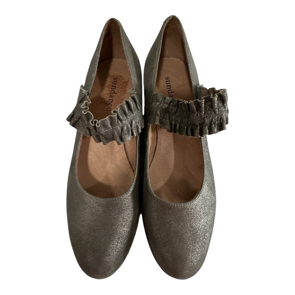 Sundance NWOT Pewter Mary Jane Wedges 41 9.5 10